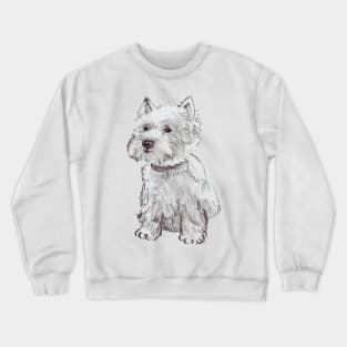 Sitting West Highland white terrier Crewneck Sweatshirt